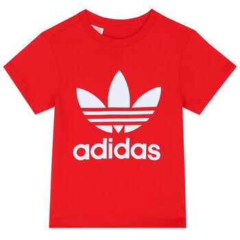 Boys Red Trefoil Logo T-Shirt