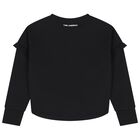 Mini Me Girls Black Logo Pearl Sweatshirt, 1, hi-res