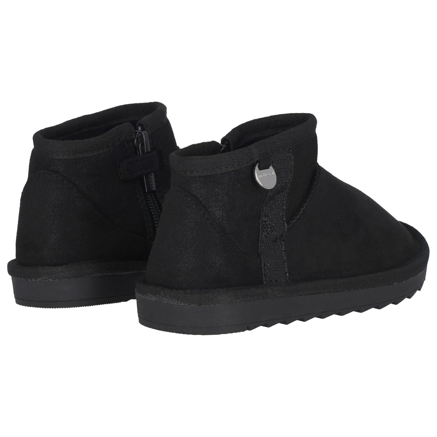 Girls Black Faux Suede Boots, 1, hi-res