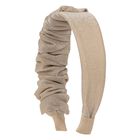 Girls Gold Ruched Headband, 1, hi-res