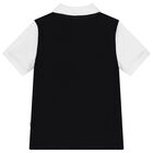 Boys White & Black Logo Polo Shirt, 1, hi-res