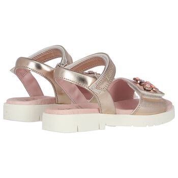 Girls Gold Butterfly Sandals