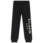 Black & Gold Logo Joggers, 1, hi-res