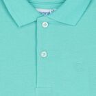 Younger Boys Aqua Logo Polo Shirt, 1, hi-res