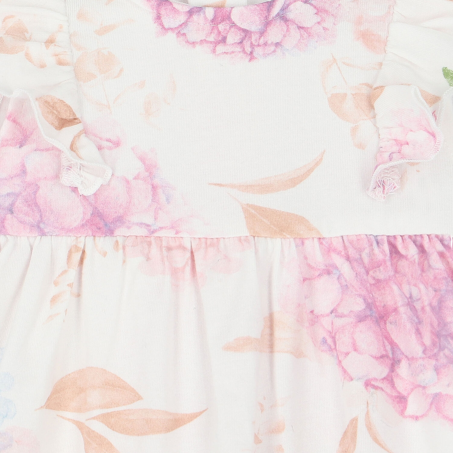 فستان بنات بطبعة الزهور باللون الأبيض, 1, hi-res