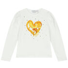 طقم تنورة بنات بالشعار باللون الاسود والابيض, 1, hi-res