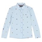 تيشيرت أولاد بالشعار باللون الكحلي, 1, hi-res