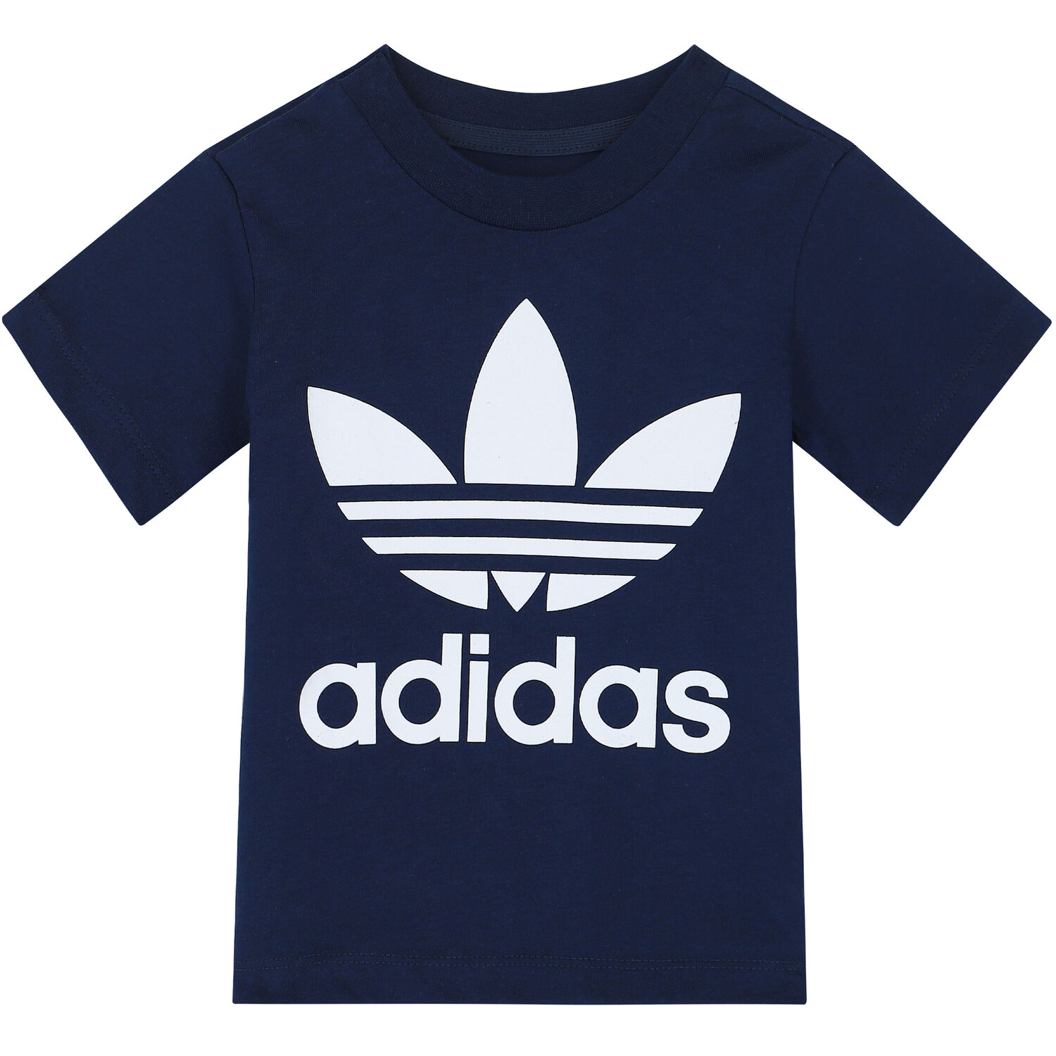 طقم شورت أولاد بالشعار باللون الكحلى, 1, hi-res