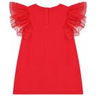 Girls Red Tulle Dress, 4, hi-res