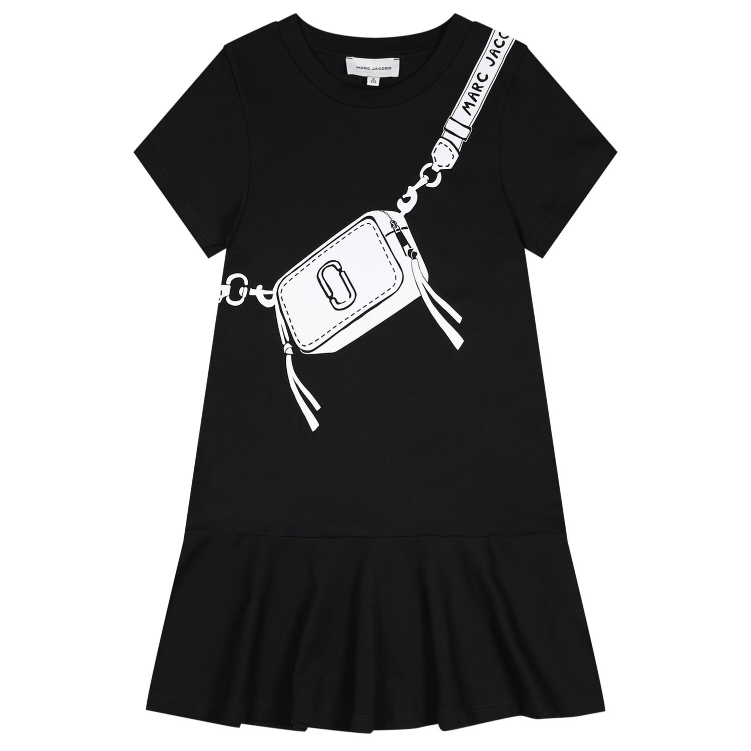 Girls Black Bag Dress, 1, hi-res