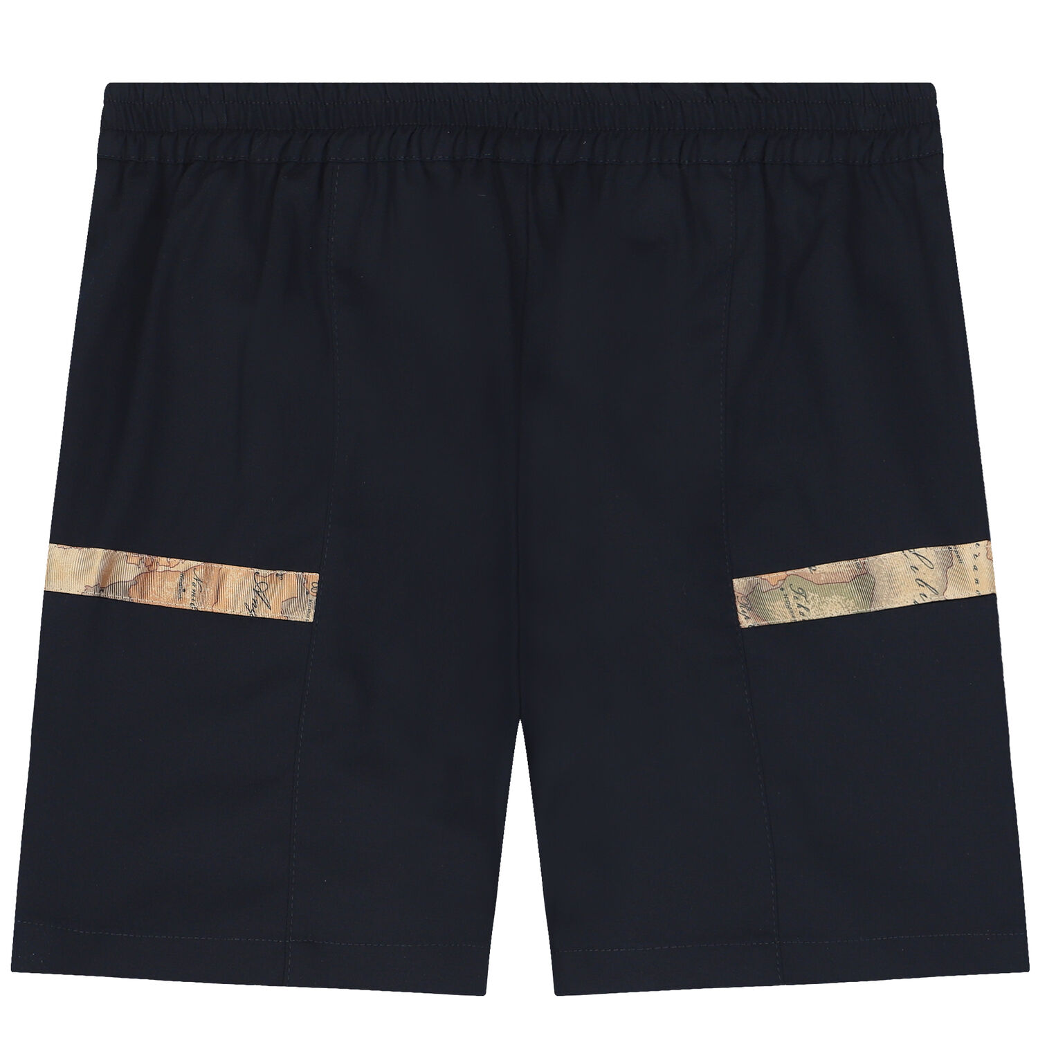 Boys Navy Blue Logo Shorts, 1, hi-res