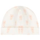 طقم ملابس أطفال بناتي باللون العاجي والوردي بشعار دب تيدي, 1, hi-res