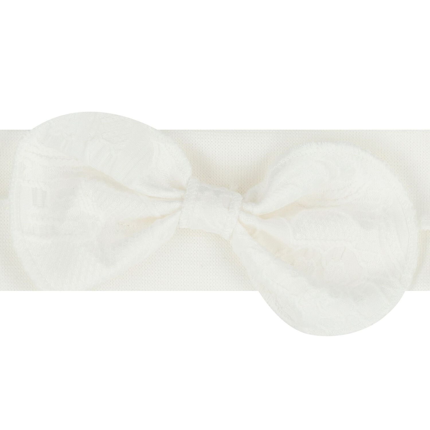 Baby Girls Ivory Bow Headband, 1, hi-res