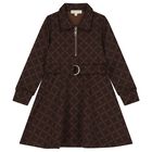 Girls Brown Logo Dress, 1, hi-res