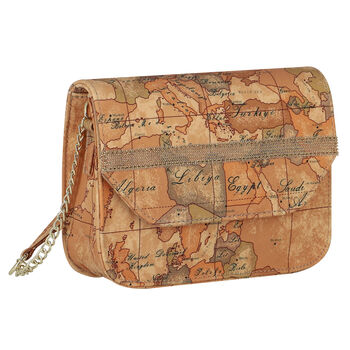 Girls Beige Geo Map Handbag