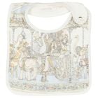 Baby Boys Ivory & Blue Carousel Bib, 1, hi-res