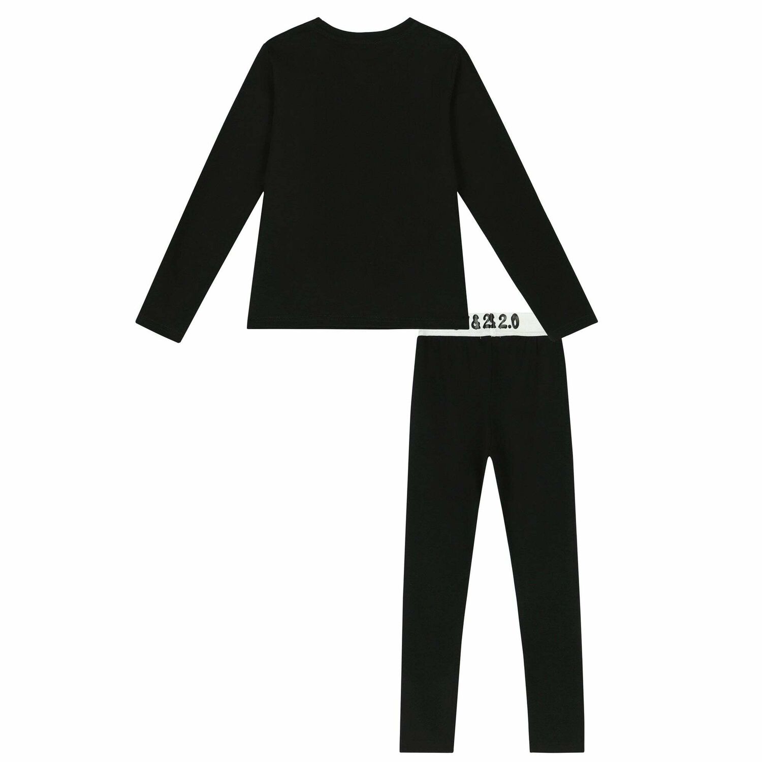 Girls Black Printed Leggings Set, 1, hi-res image number null