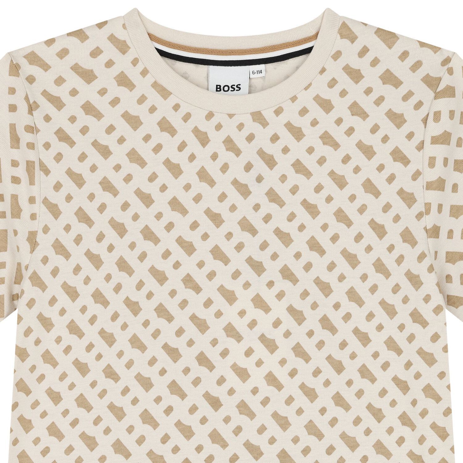Boys Beige Logo T-Shirt, 1, hi-res image number null