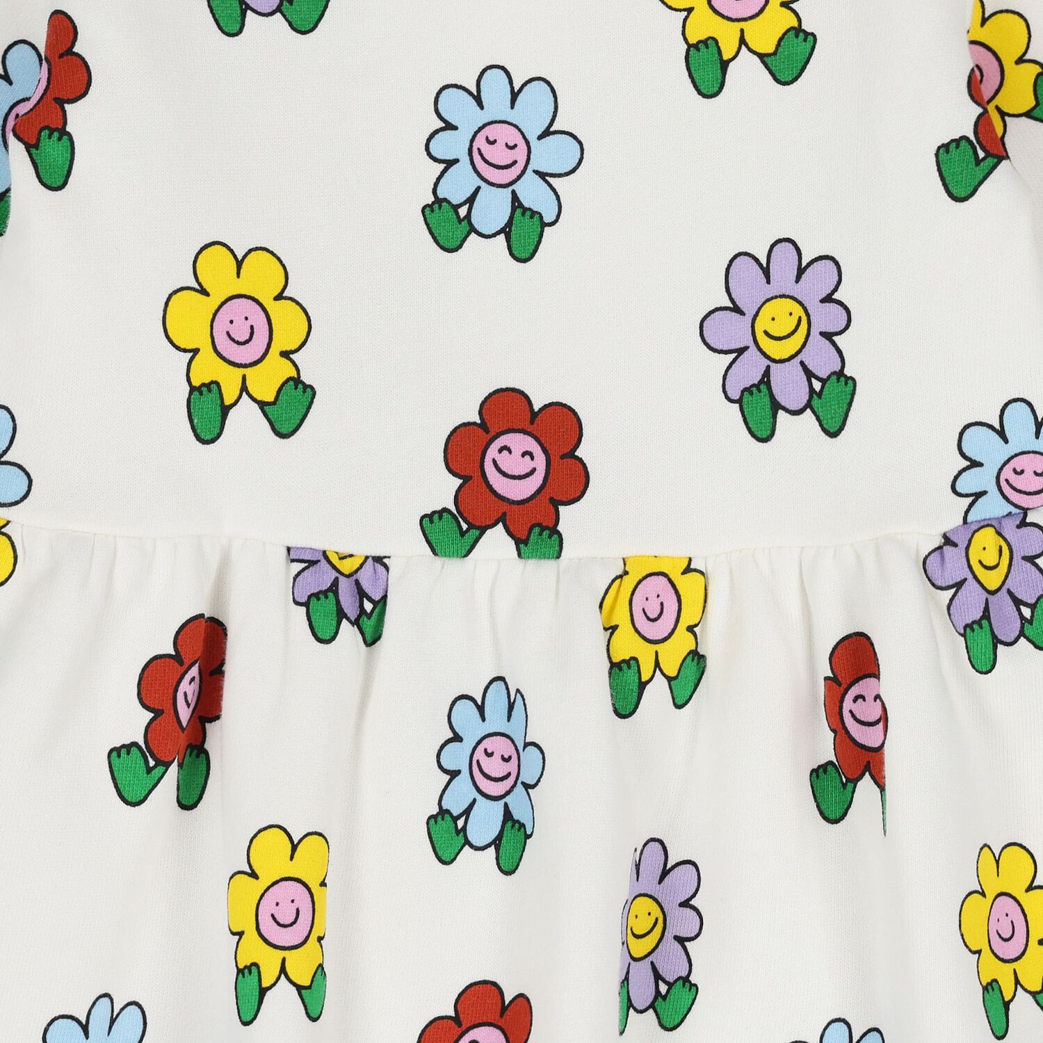 Younger Girls White Flower Dress, 1, hi-res