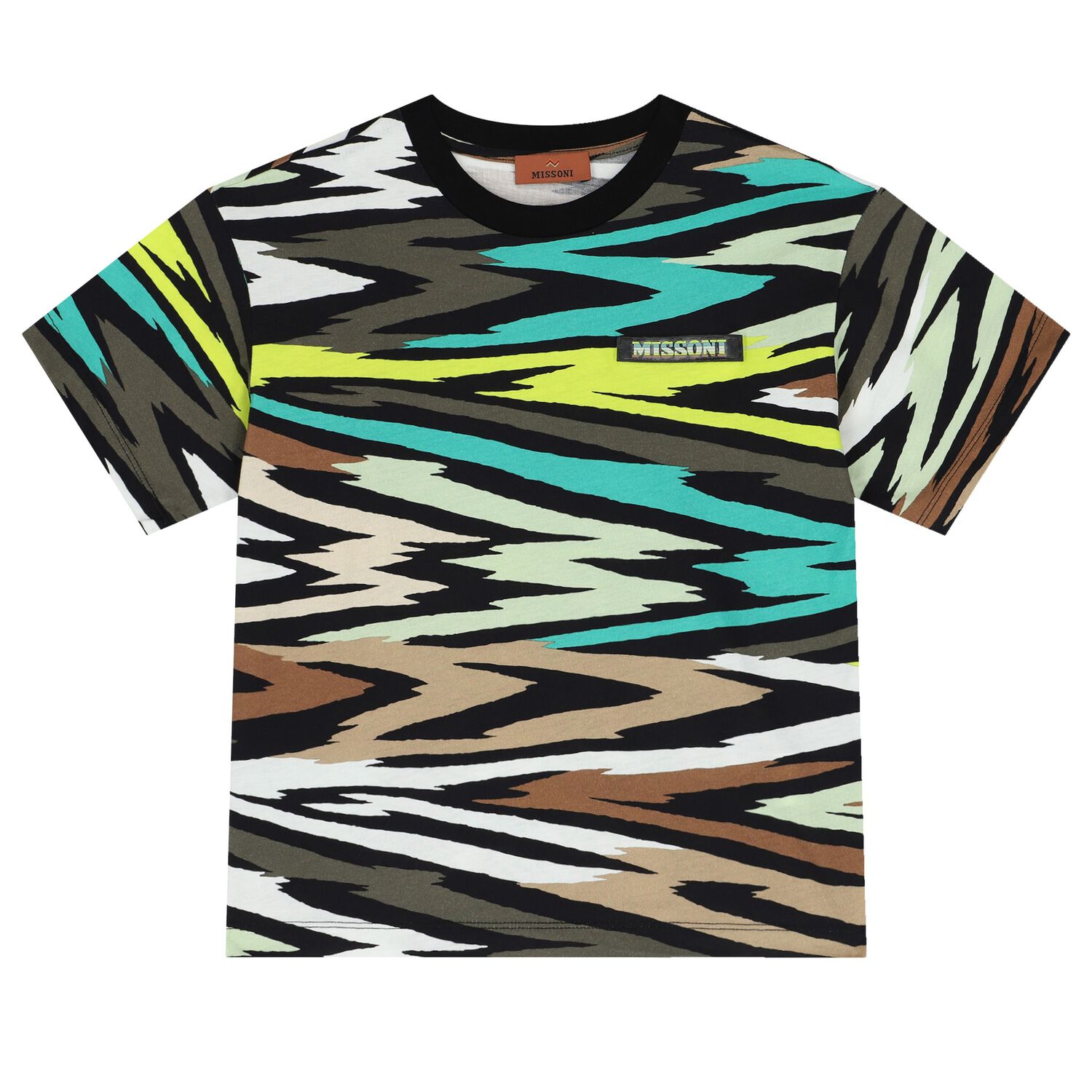 Boys Multi-Coloured Zigzag Logo T-Shirt, 1, hi-res