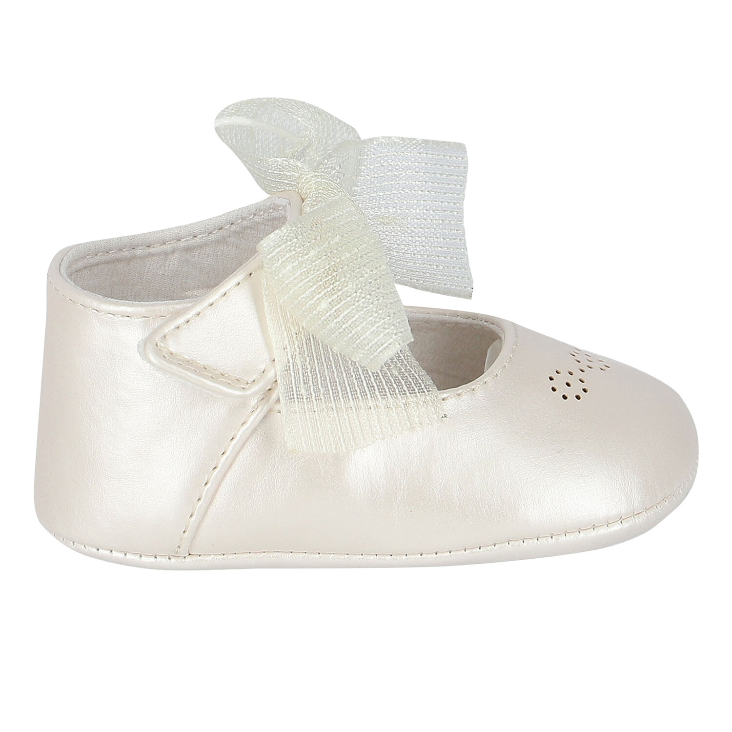 Baby Girls Gold Bow Pre Walker Shoes, 4, hi-res image number null