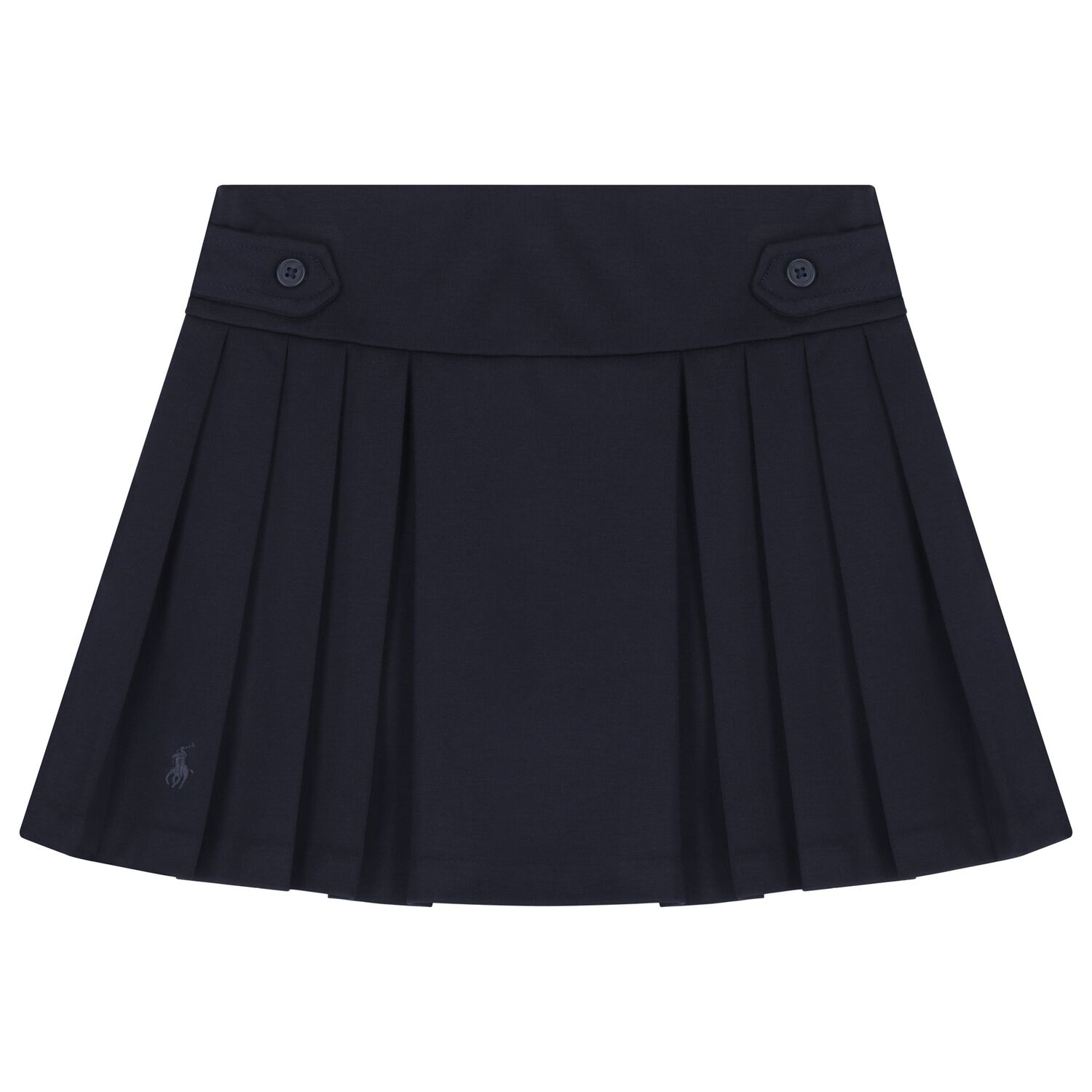 Girls Navy Blue Logo Pleated Skirt, 1, hi-res image number null