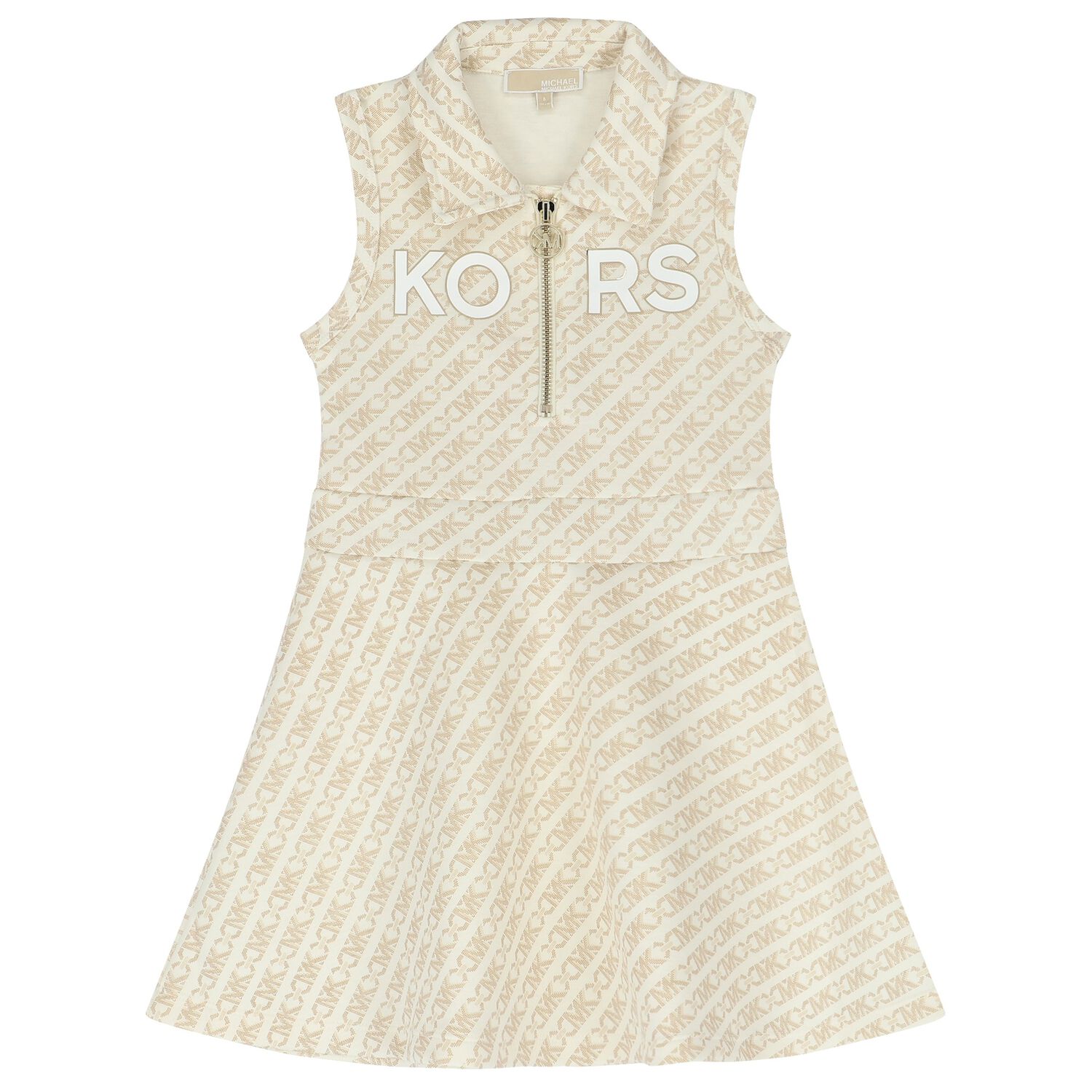 فستان بنات بالشعار باللون البيج, 1, hi-res image number null