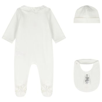 Baby Girls Ivory Logo Babygrow Gift Set