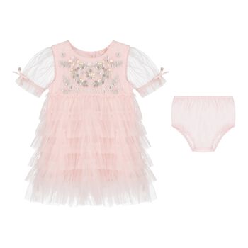 Baby Girls Pink Tulle Dress Set
