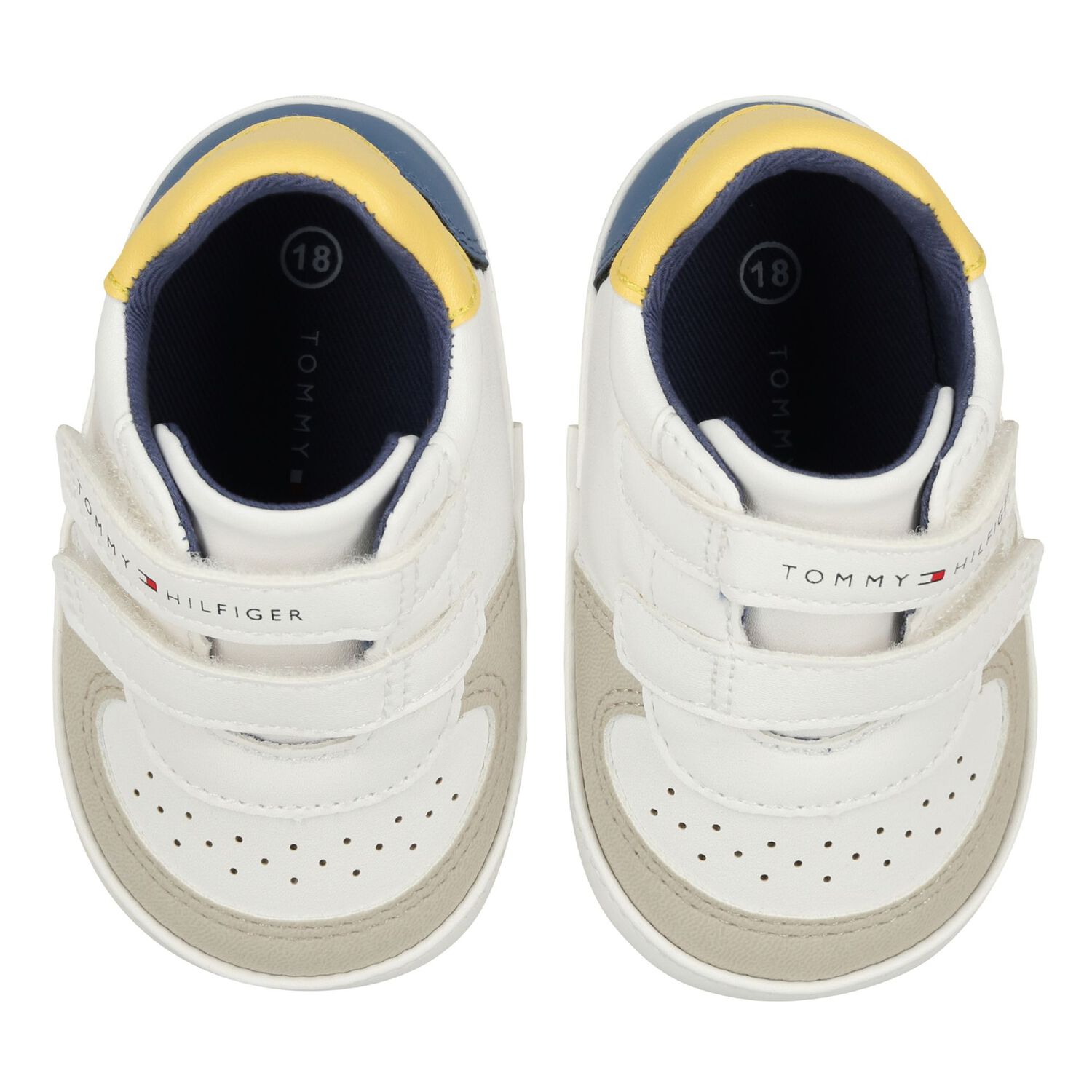Baby Boys White & Beige Pre Walker Shoes, 1, hi-res
