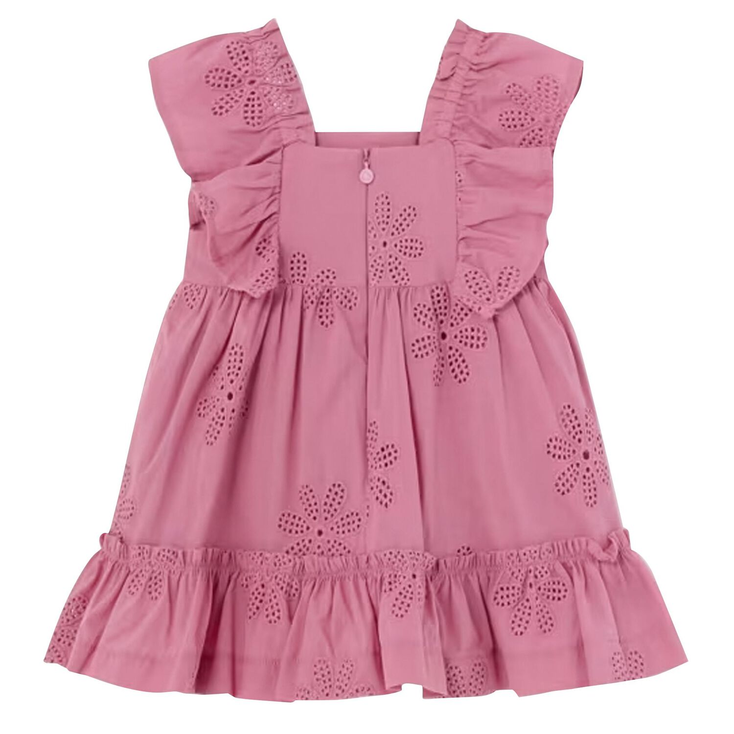 Younger Girls Pink Embroidered Dress, 1, hi-res