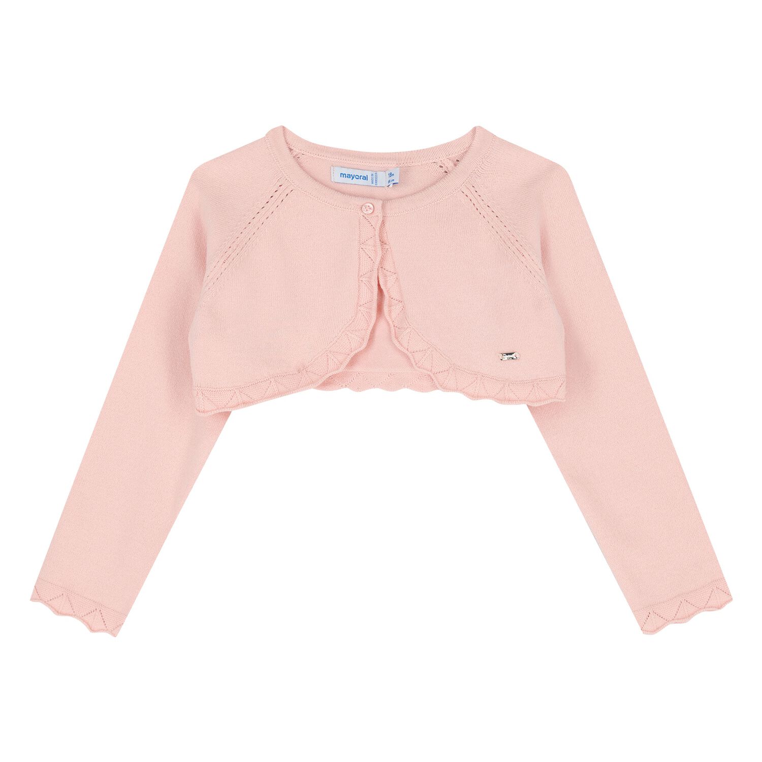 Younger Girls Pink Knitted Cardigan, 4, hi-res
