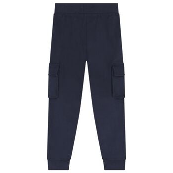 Boys Navy Blue Logo Joggers