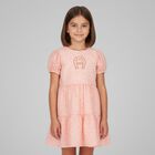 Girls Pink Logo Special Occasion Dress, 1, hi-res