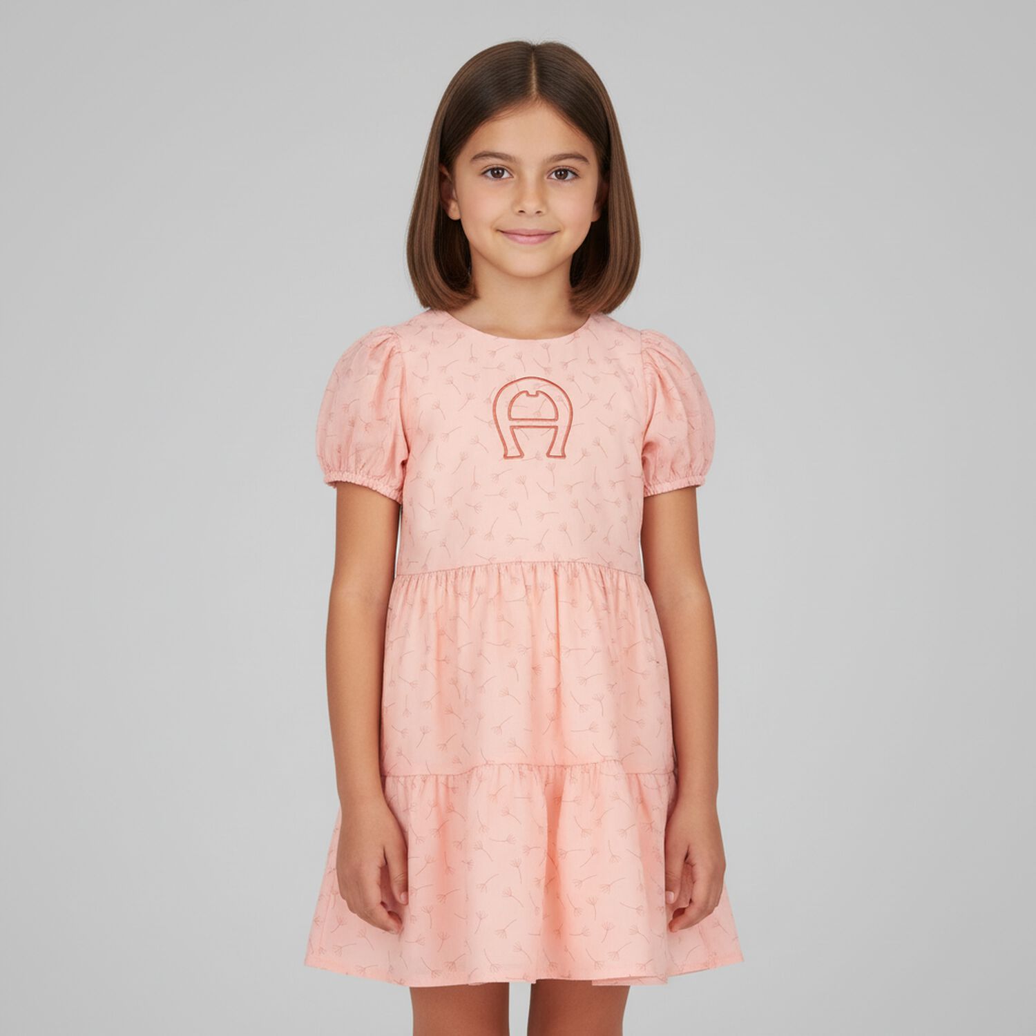 Girls Pink Logo Special Occasion Dress, 1, hi-res image number null