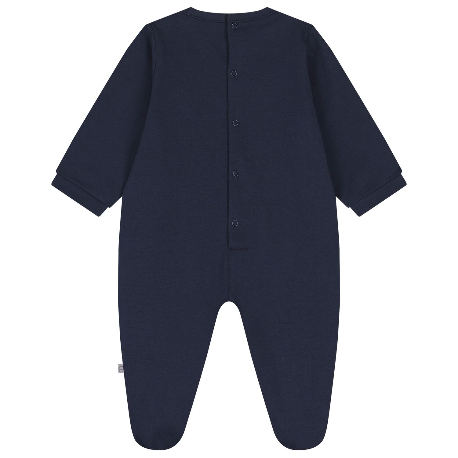 Baby Boys Navy Blue & Gold Logo Babygrow, 3, hi-res image number null