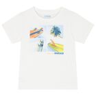 طقم شورت أولاد بطبعة ركوب الأمواج باللونين الأبيض والأزرق, 1, hi-res