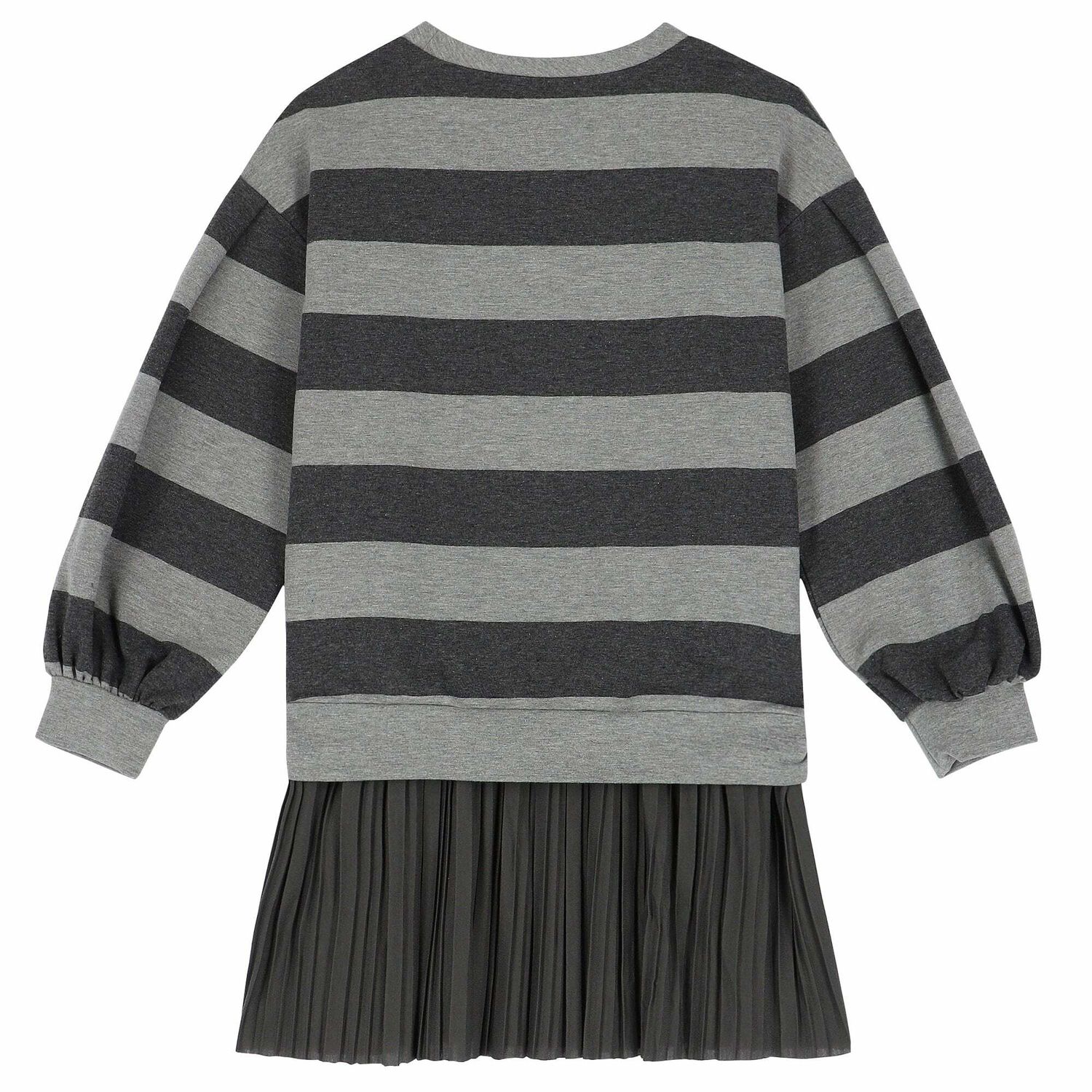 طقم فستان مخطط باللون الرمادى, 1, hi-res