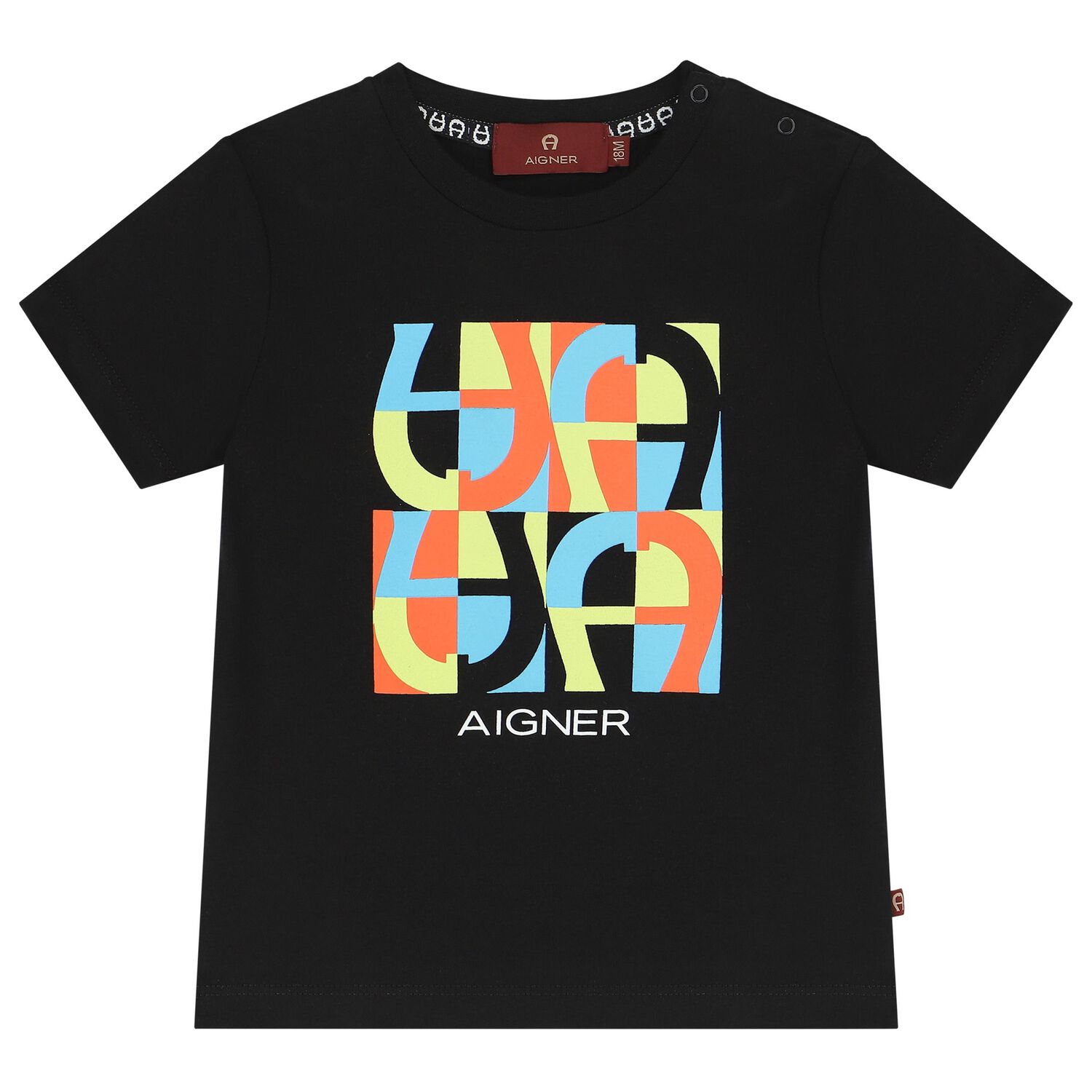 Younger Boys Black Logo T-Shirt, 2, hi-res image number null