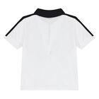 Younger Boys White Logo Polo Shirt, 1, hi-res