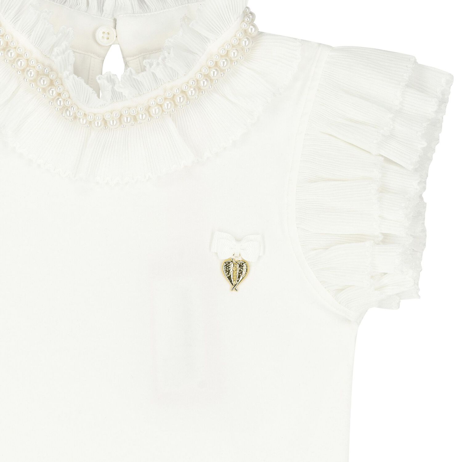 Girls White Ruffled Top, 1, hi-res image number null
