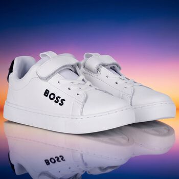 Boys White Logo Trainers