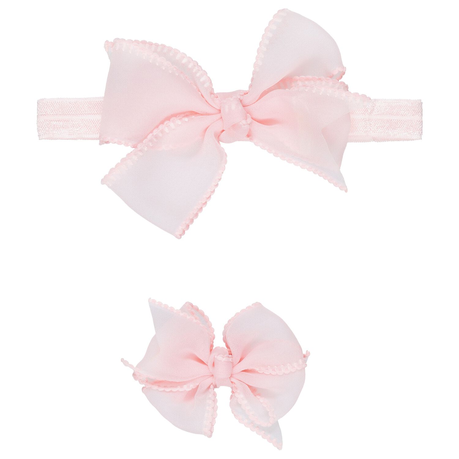 Girls Pink Bow Headband set , 3, hi-res