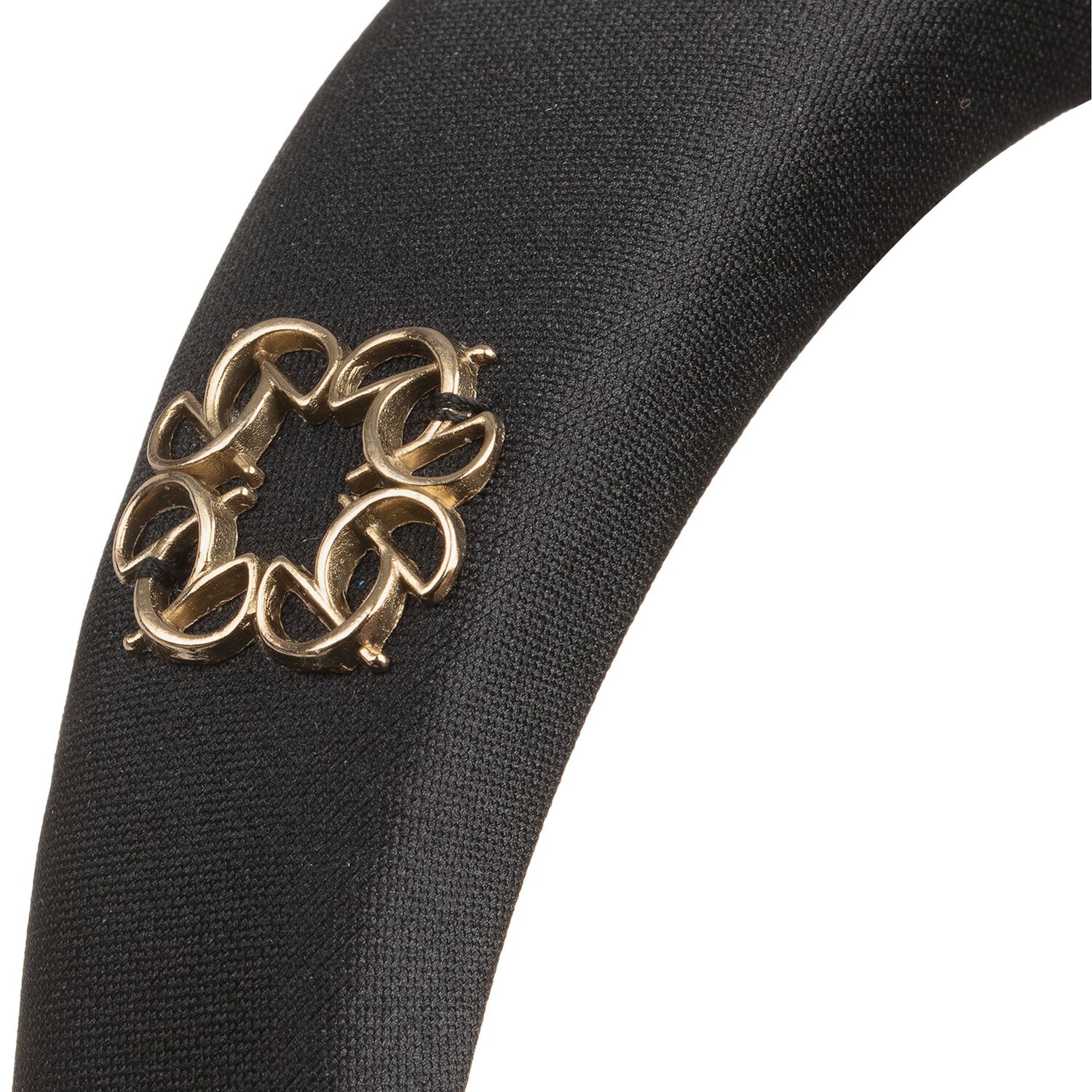 طوق رأس مبطن بشعار باللون الاسود للبنات, 1, hi-res