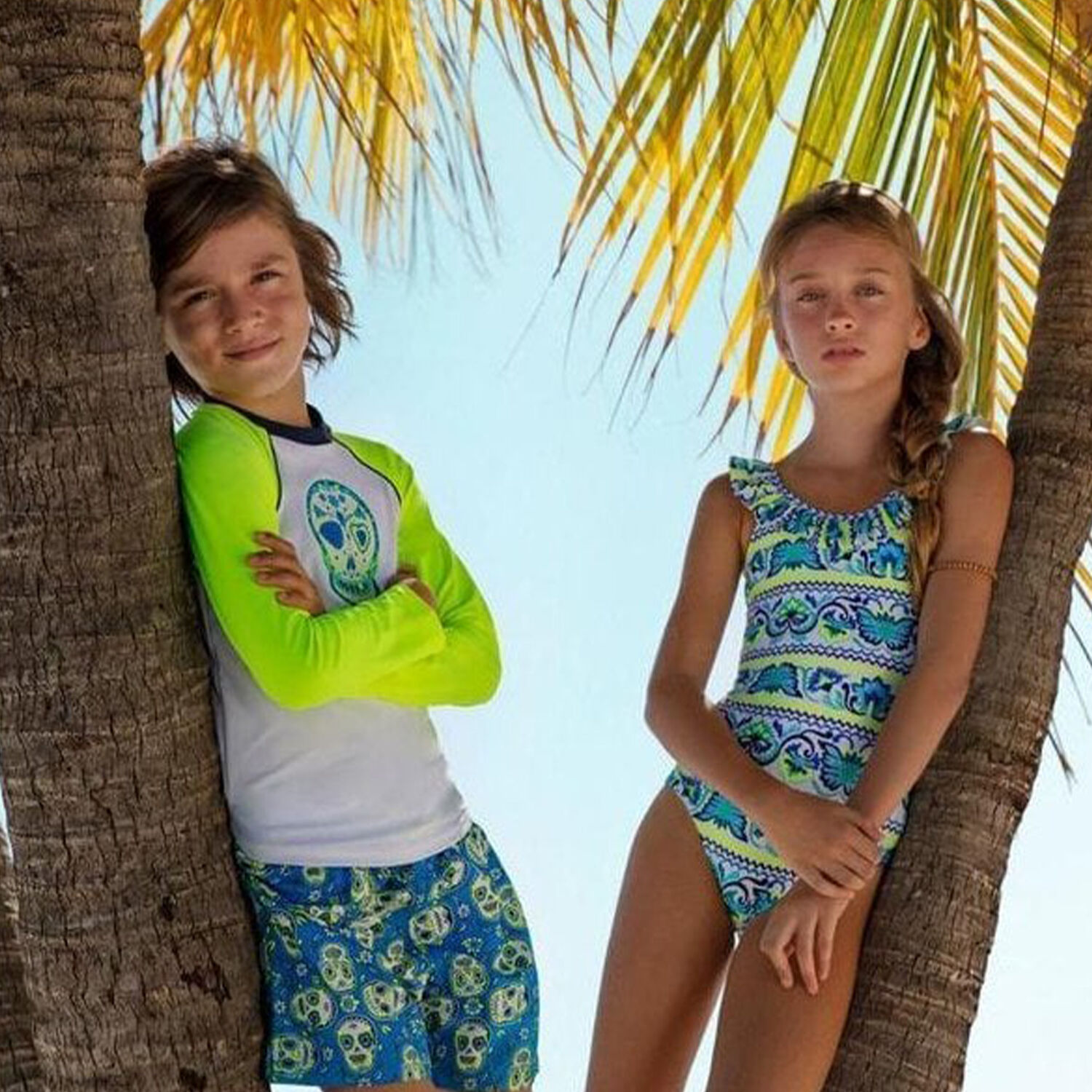 تيشيرت سباحة باللون الابيض بأكمام للاولاد, 1, hi-res image number null