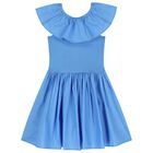 Girls Blue Ruffled Dress , 1, hi-res