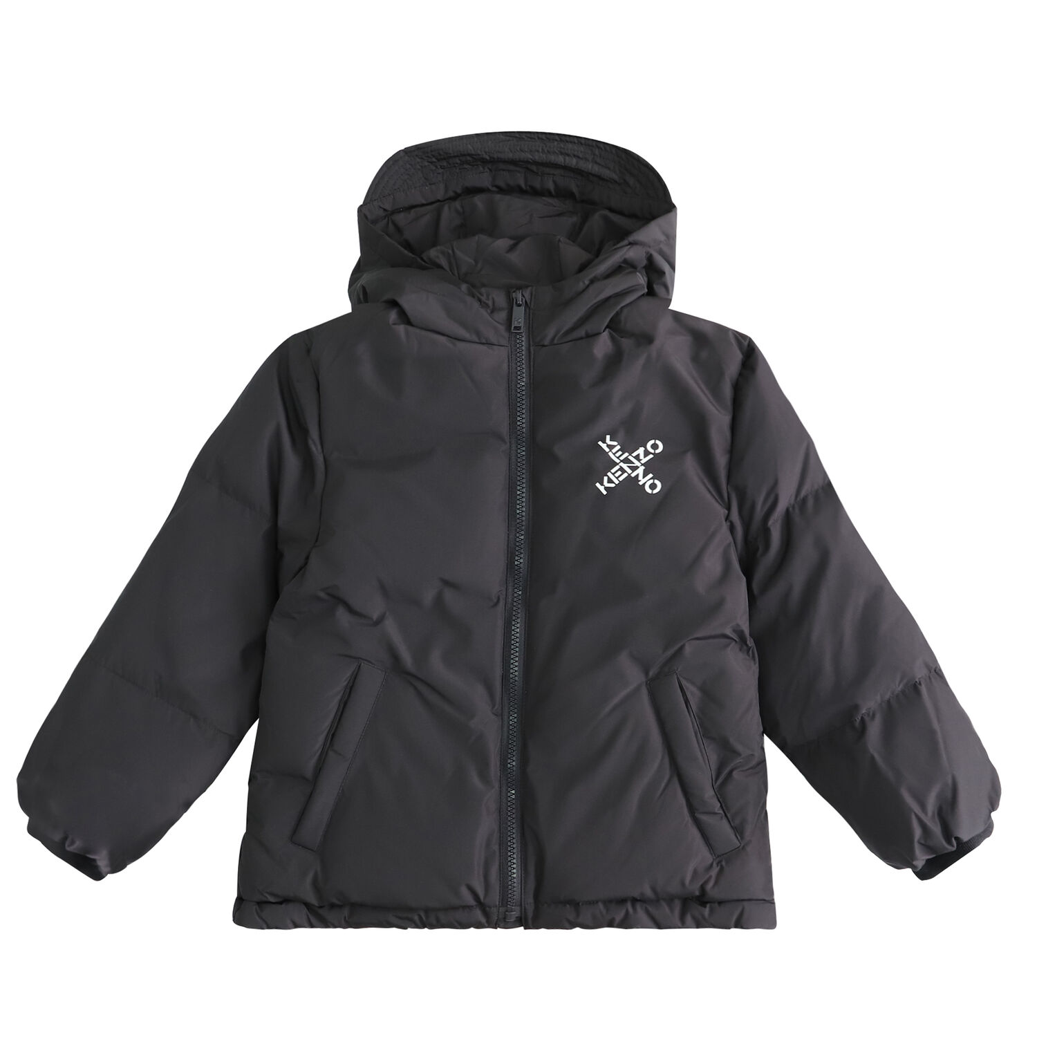 Boys Grey Logo Puffer Jacket, 1, hi-res image number null