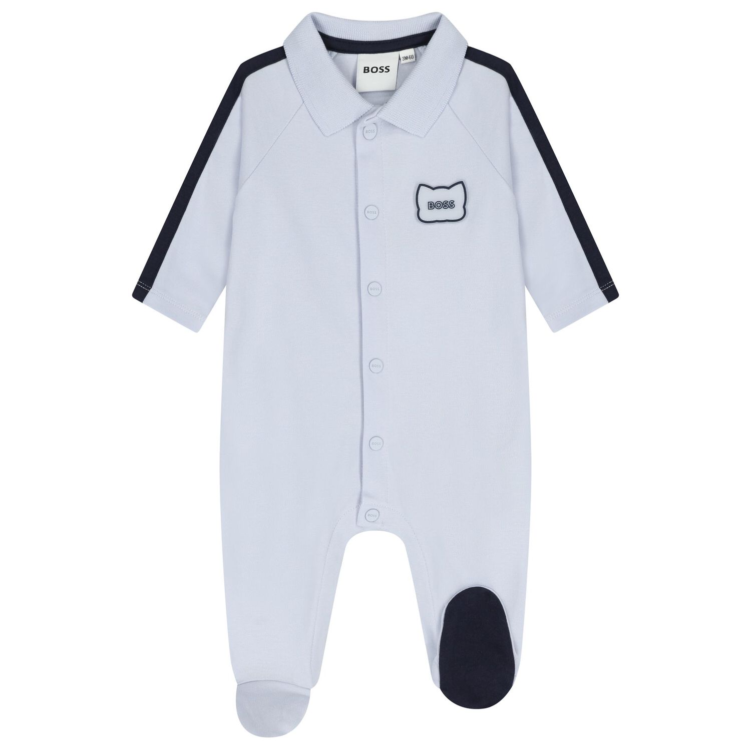 Baby Boys Blue Logo Babygrow, 2, hi-res