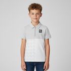 Boys White & Grey Logo Polo Shirt, 1, hi-res
