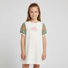 Girls Ivory Logo Dress, 1, hi-res